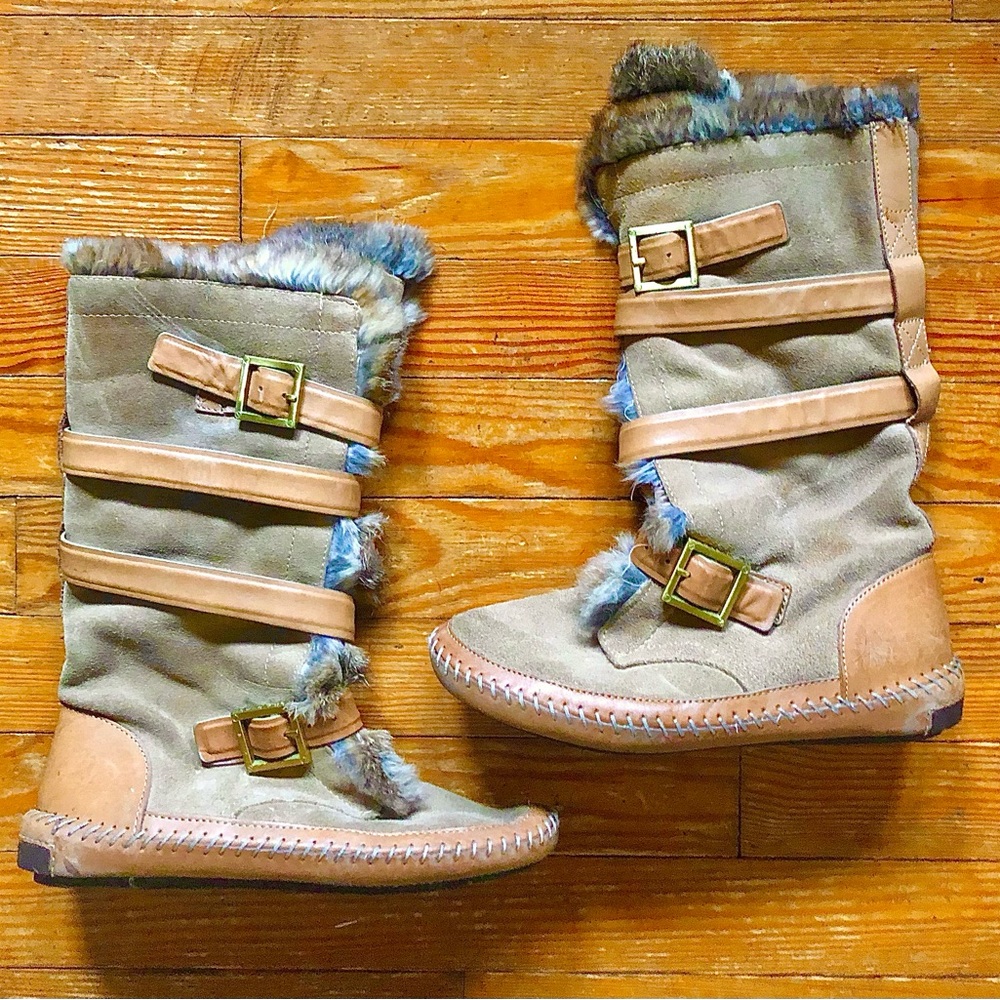 Tory Burch Jaden Tan Fur Boots